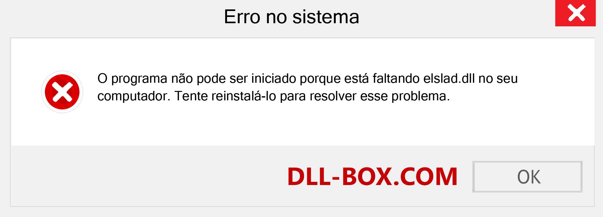 Arquivo elslad.dll ausente ?. Download para Windows 7, 8, 10 - Correção de erro ausente elslad dll no Windows, fotos, imagens